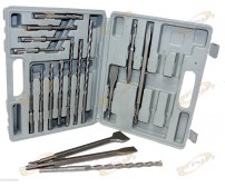 17 PC DRILL BITS & CHISEL SDS PLUS ROTARY HAMMER BITS